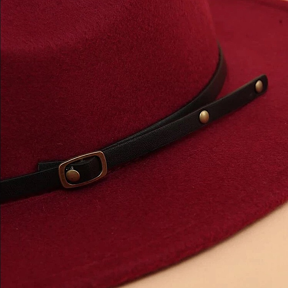 Fedora Belted Wide Brim Hat - Picture 3 of 3
